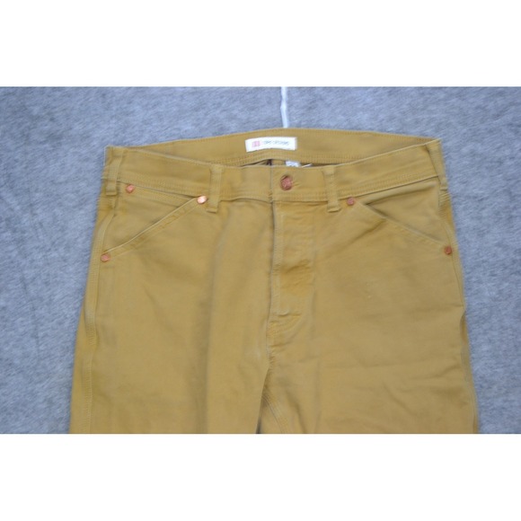 Topo Designs Jeans Mens 32x31 Brown Organic Stretch Denim Slim Tapered Pants - Picture 3 of 16